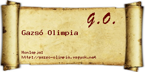 Gazsó Olimpia névjegykártya